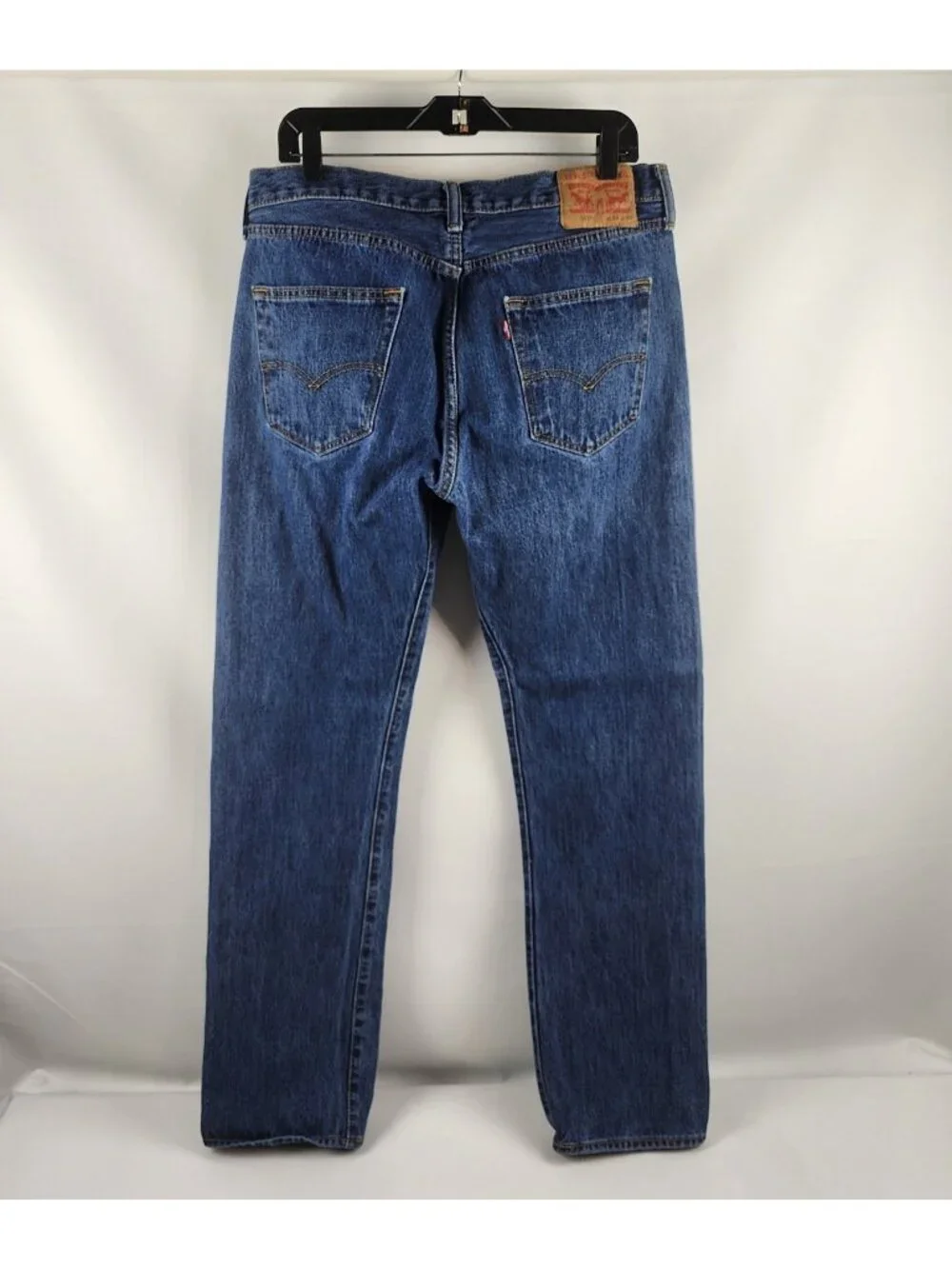 LEVIS 501 Jeans Mens 36x33 Red Tab Button Fly Blue Jeans Straight Leg
